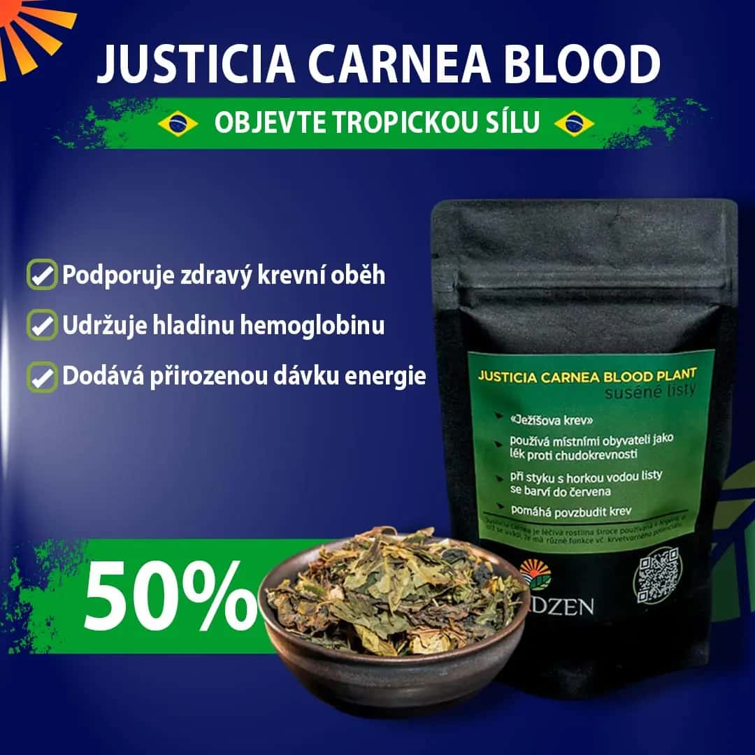Objevte tropickou sílu Justicia Carnea Blood Sleva -50%